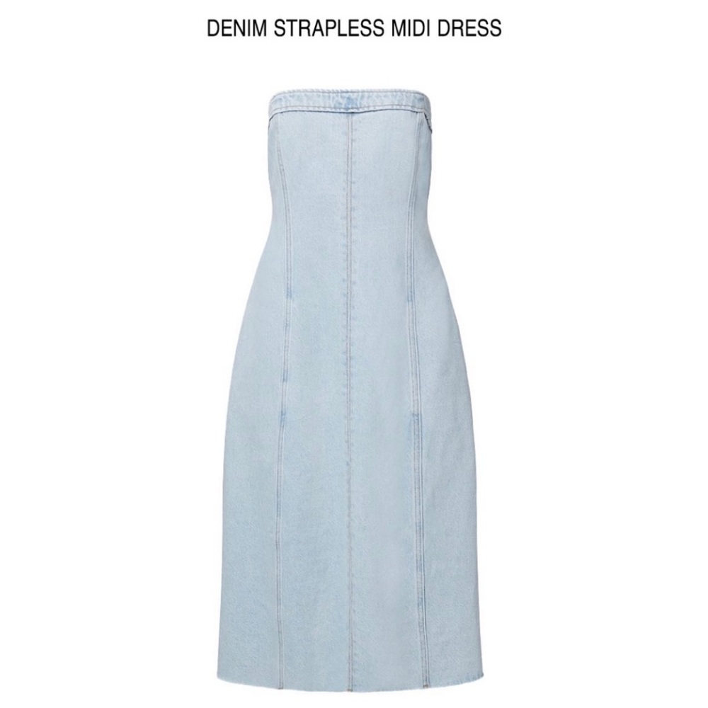 Strapless denim dress
